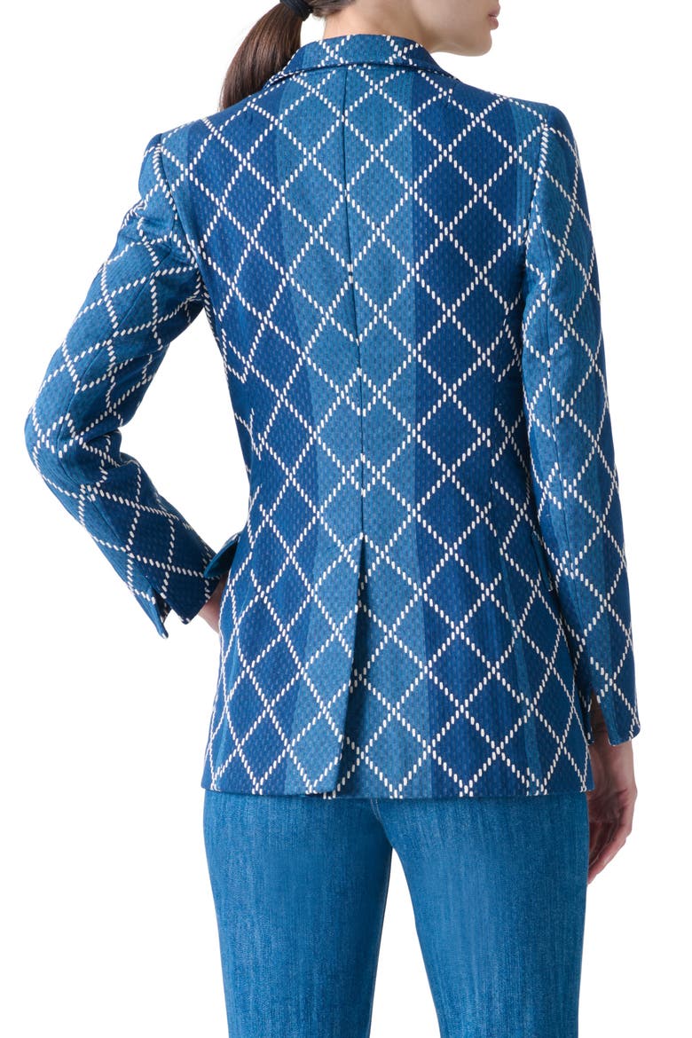 Diamond Jacquard Cotton Blazer, Alternate, color, MEDIUM BLUE-MULTICOLOR