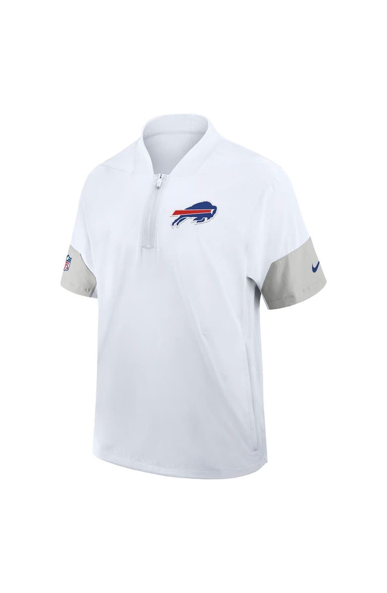 Nike Men's Nike White Buffalo Bills Sideline Short Sleeve Quarter-Zip Performance Coach Jacket, Alternate, color, 