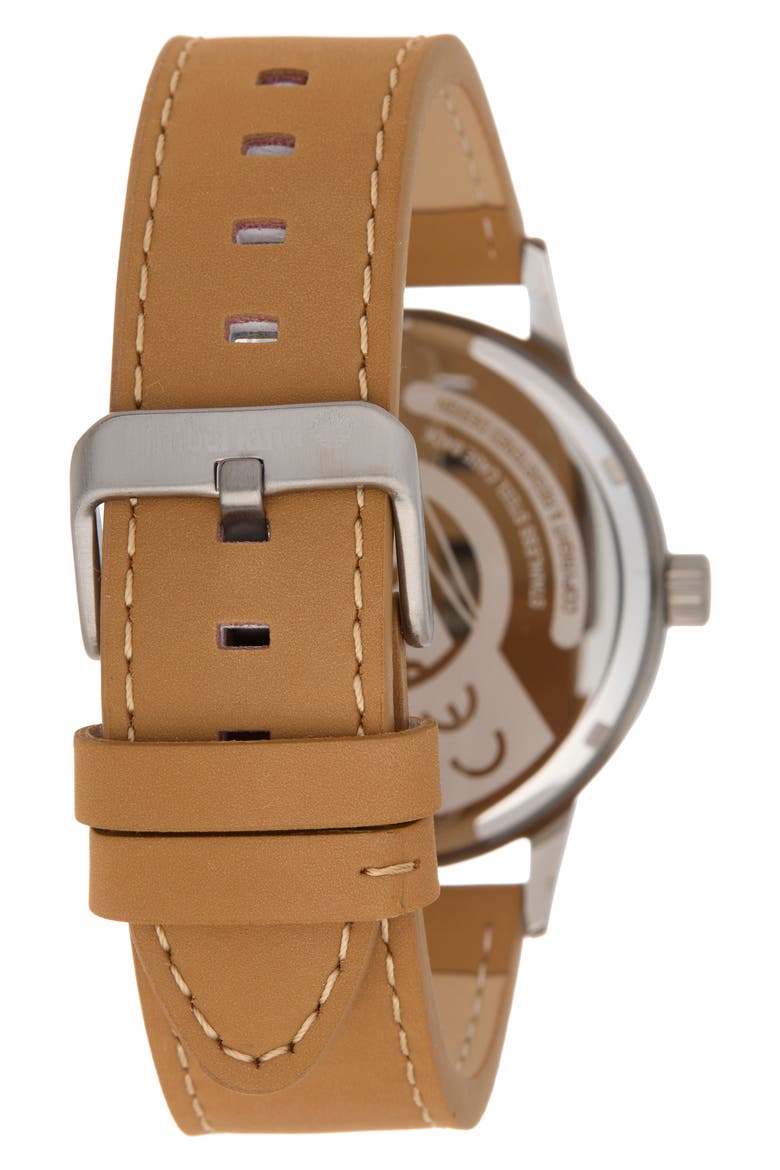 Classic Quartz Leather Strap Watch, 43mm, Alternate, color, TAN