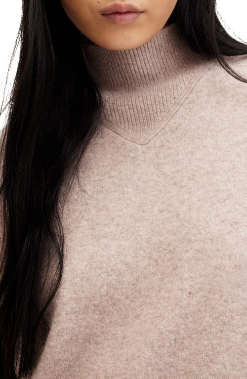Shop Allsaints Asha Oversize Mock Neck Sweater In Pashmina Pink