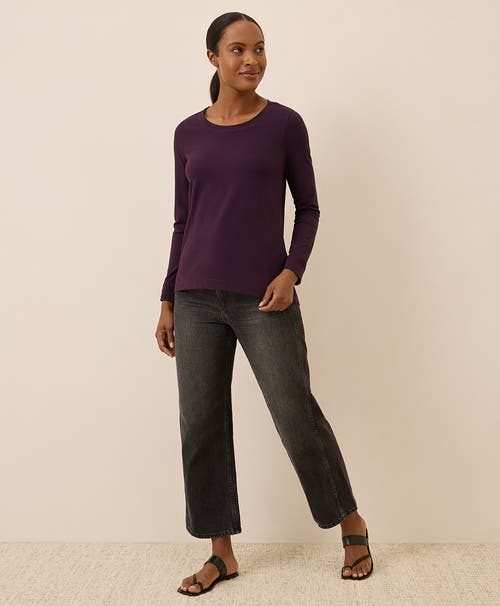 Pact Luxe Stretch Jersey Swing Long Sleeve Tee In Purple