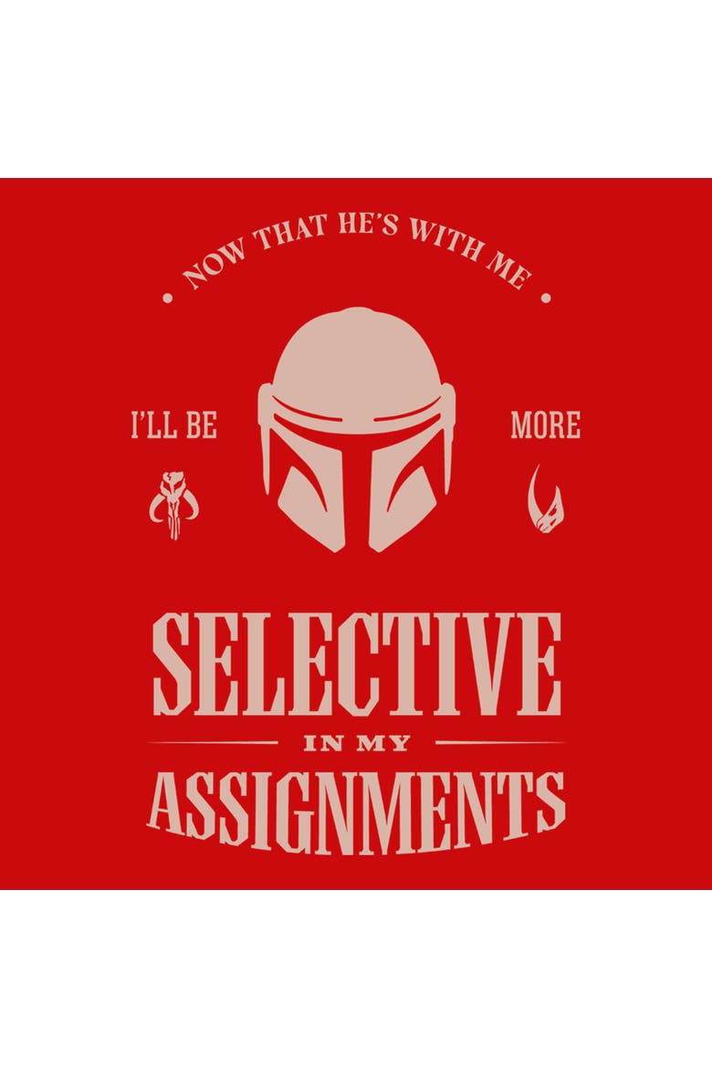 Boy's Star Wars The Mandalorian and Grogu Selective In My Assignments  Graphic T-Shirt, Alternate, color, Red
