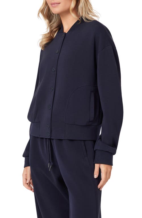 Scotch & Soda Jersey Bomber Jacket In Blue