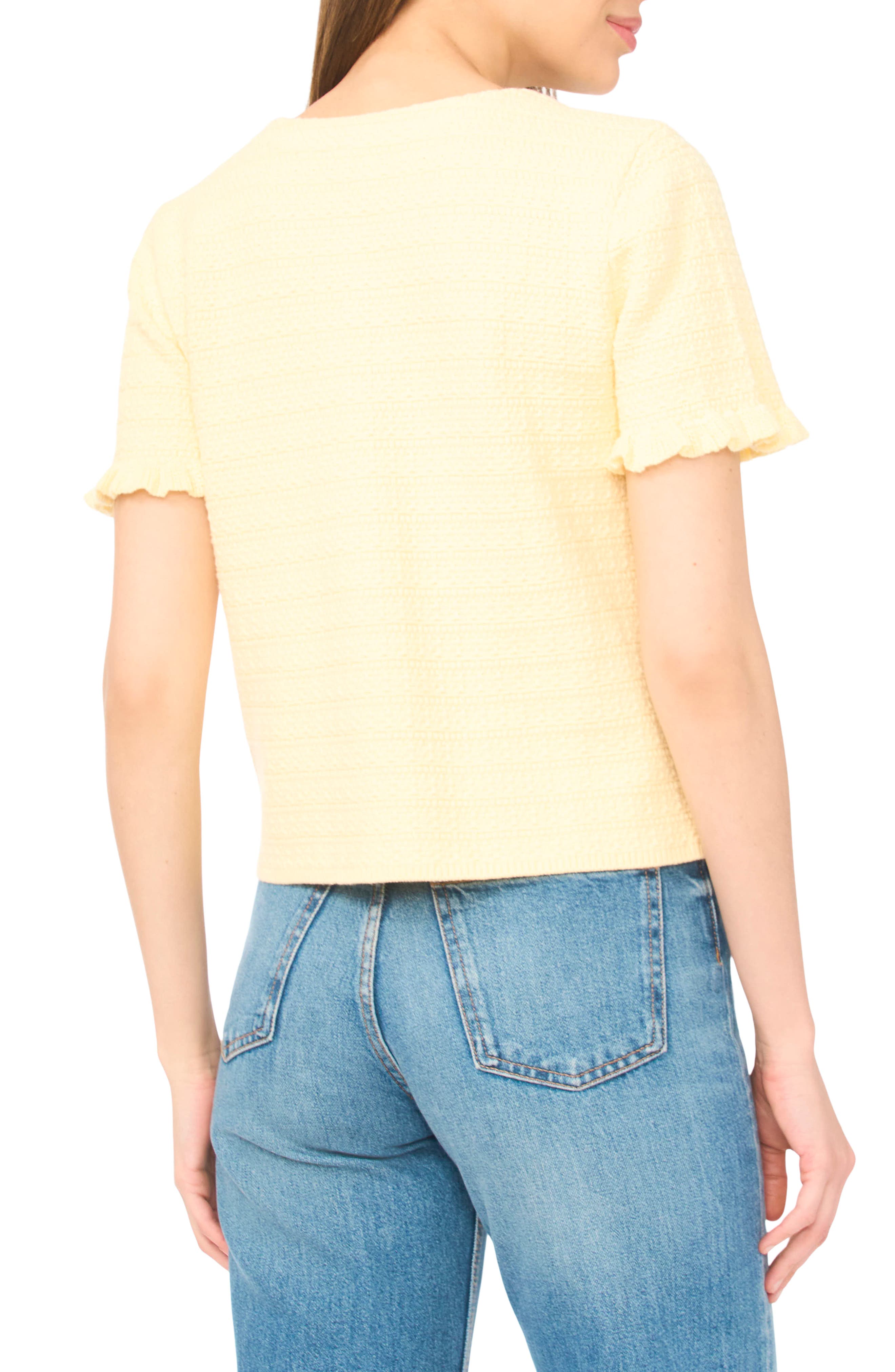 Short Sleeve Cotton Blend Cardigan - image 4