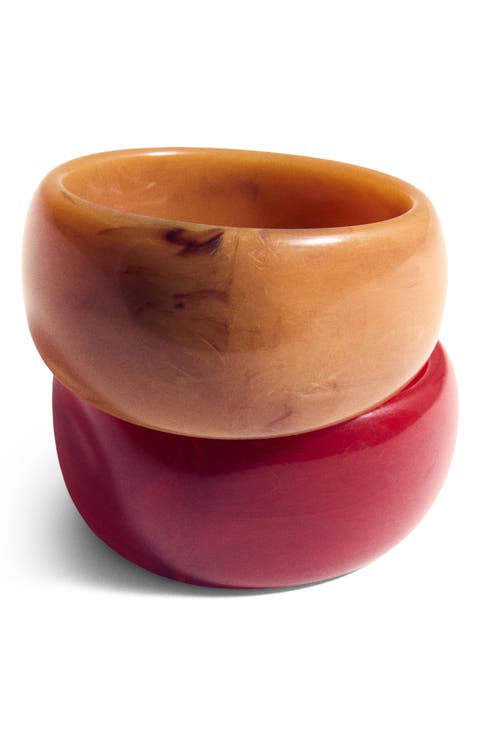 Set of Two Chunky Bangle Bracelets