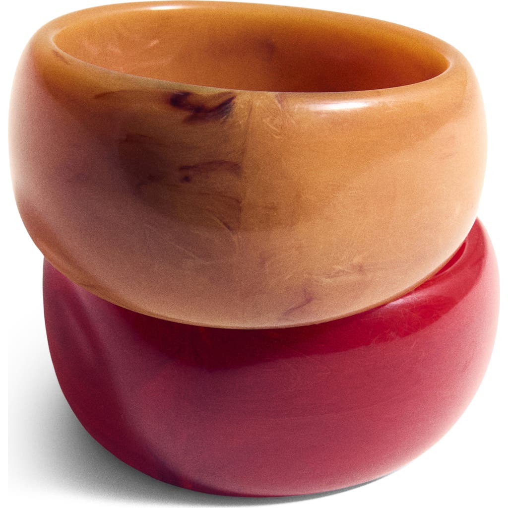 Mango Set Of Two Chunky Bangle Bracelets In Multi