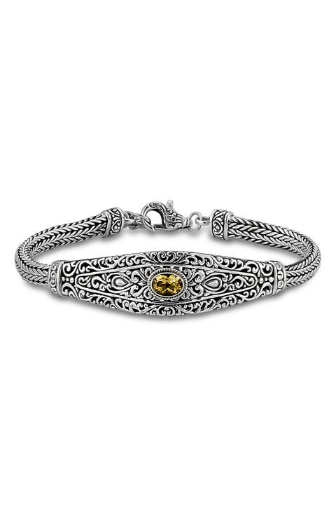 Sterling Silver Filigree Amethyst Bracelet