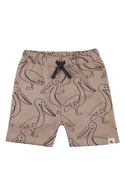 Turtledove London Kids Organic Cotton Pelican Print Shorts In Brown