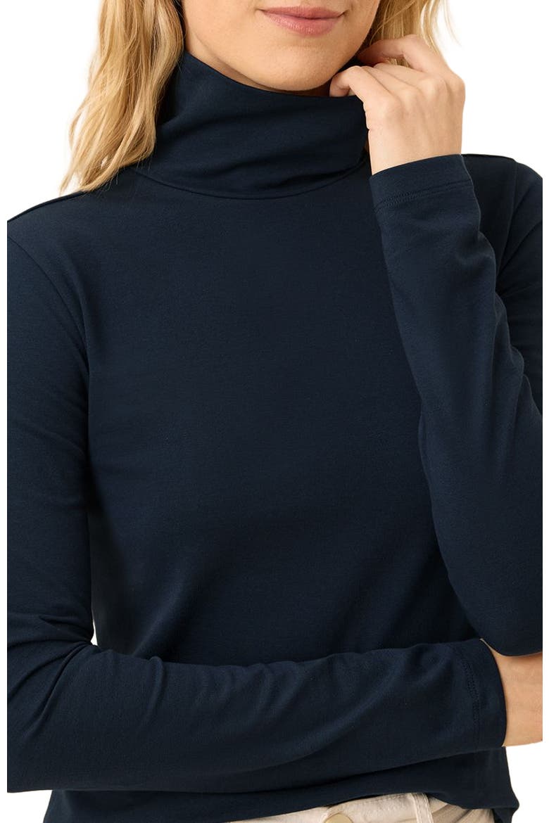 Luxe Stretch Jersey Slim Turtleneck, Alternate, color, Midnight Blue