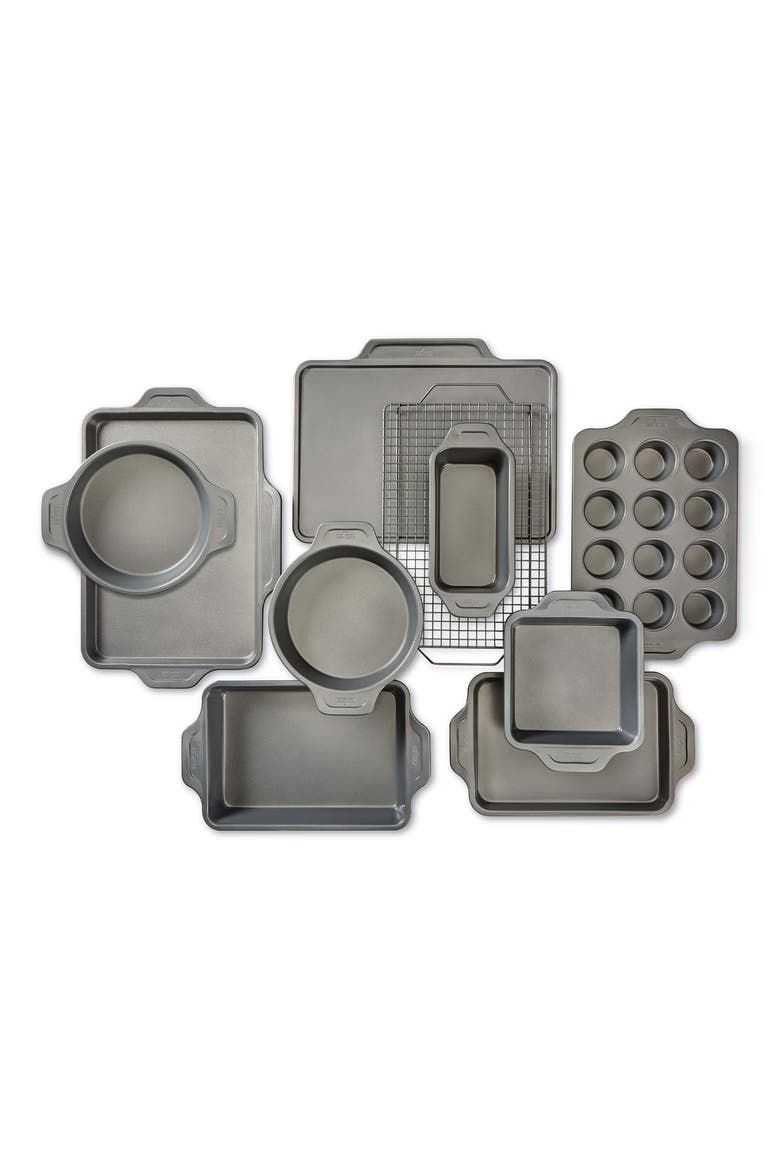 Pro-Release Nonstick 10-Piece Bakeware Set, Main, color, BLACK