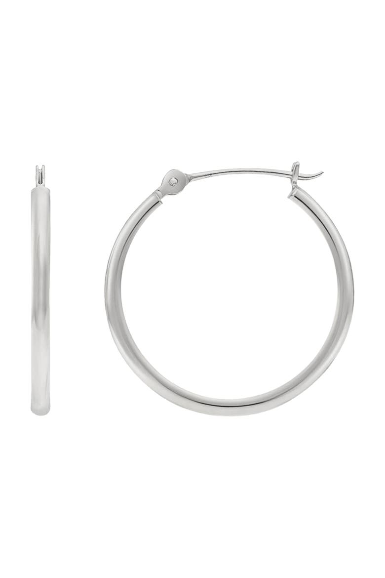 Sterling Silver 25MM Hoop Earrings, Main, color, Silver