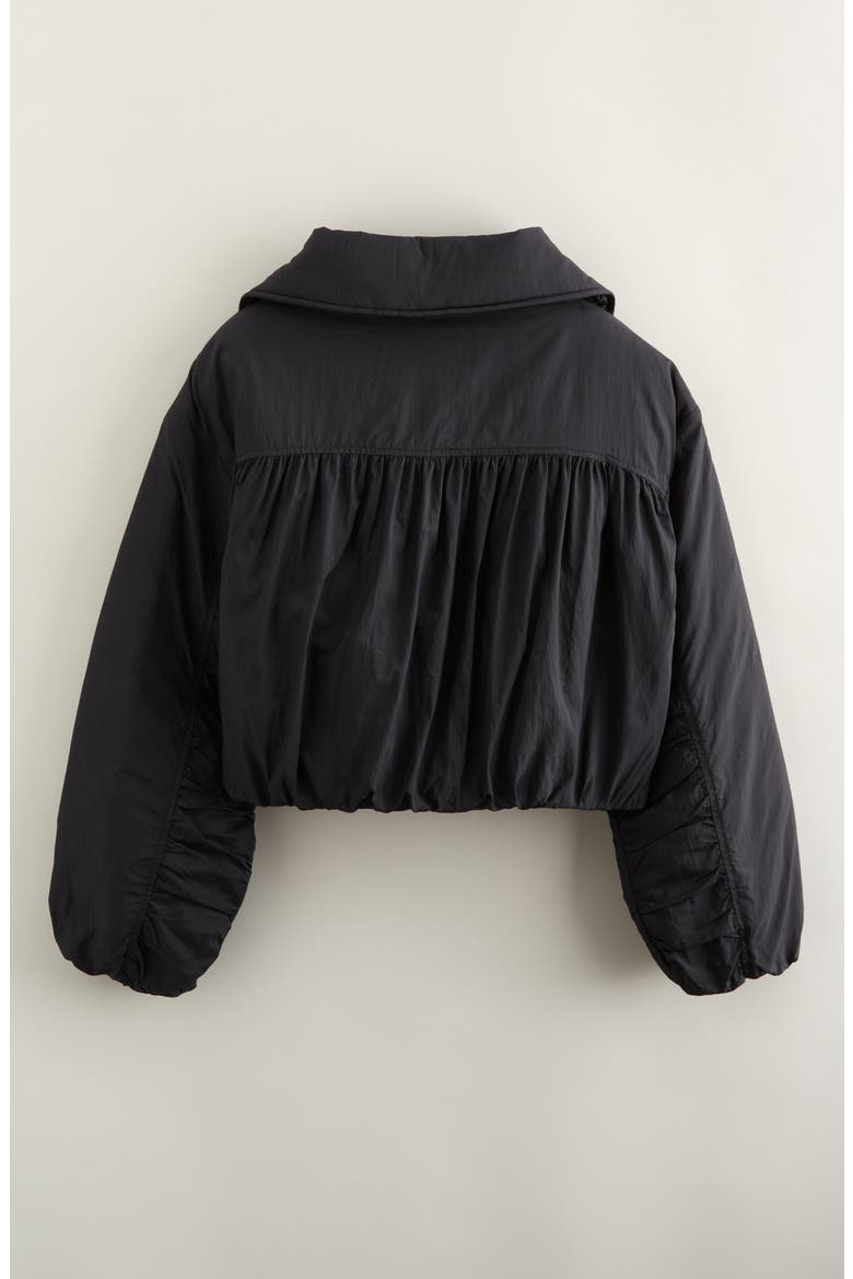 Kids' Ruched Crop Jacket, Alternate, color, BLACK