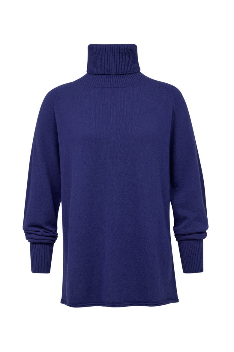 Geelong Wool Slouch Turtleneck Sweater, Alternate, color, BLUE INK
