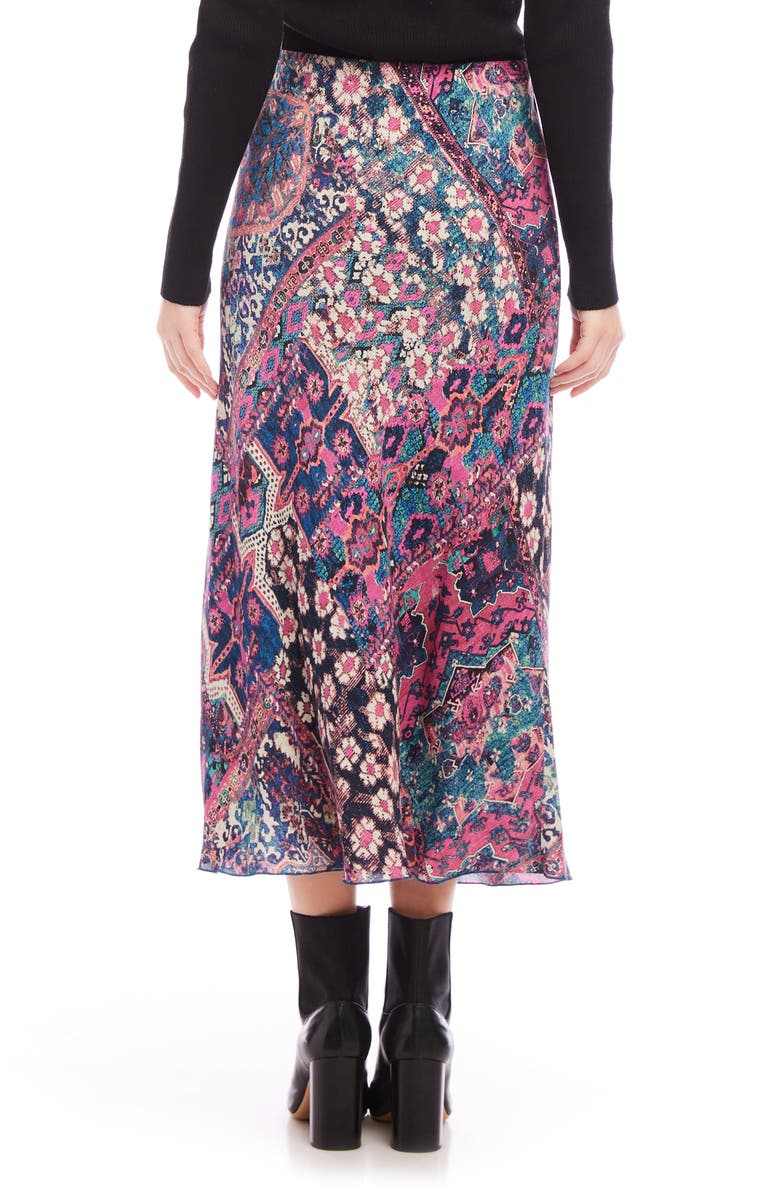 Karen Kane Print Bias Cut Midi Skirt, Alternate, color, 