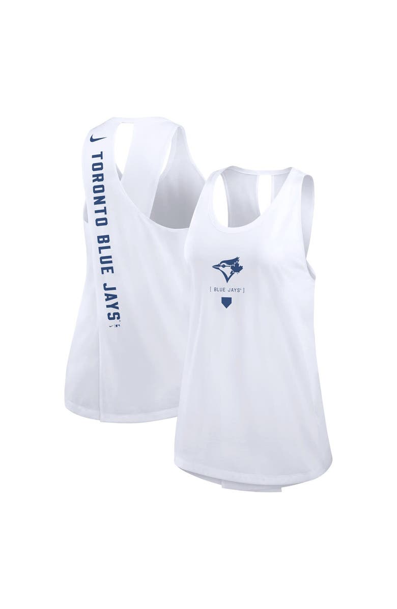 Nike Women's Nike White Toronto Blue Jays Team Performance Crossback Tank Top, Main, color,