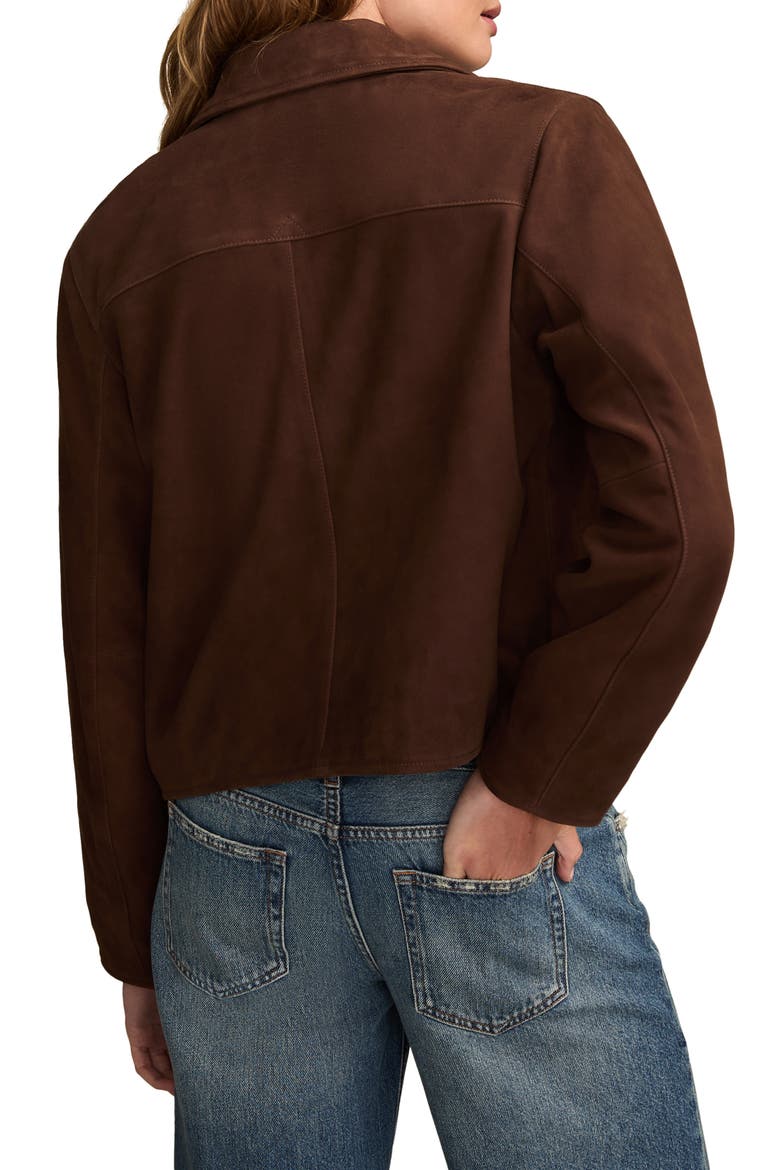 Button Front Suede Jacket, Alternate, color, CHOCOLATE BROWN