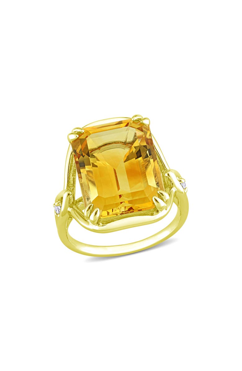 DELMAR Open Shank Emerald Cut Citrine & Whtie Topaz Ring, Main, color, 