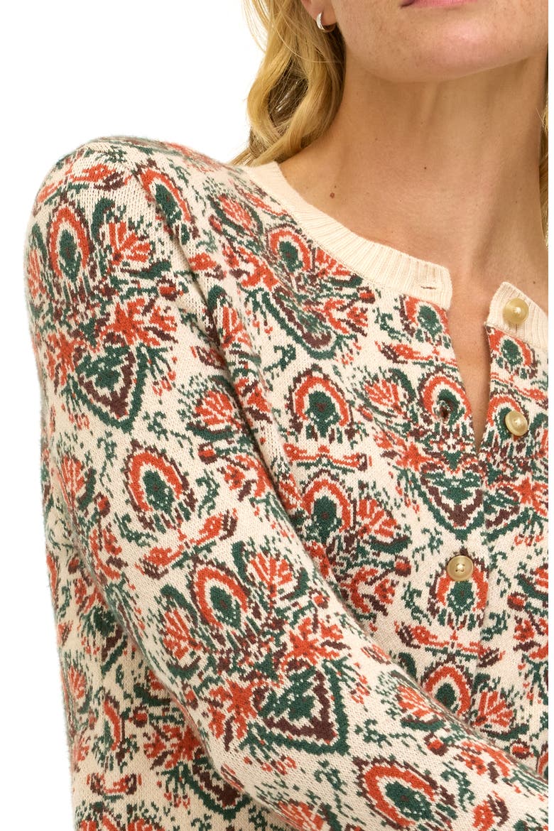 Effie Baroque Cardigan, Alternate, color, TAPIOCA / PICANTE
