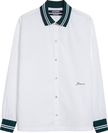 Jacquemus La Chemise Baseball Stretch Cotton Button-Up Shirt