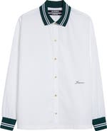 Jacquemus La Chemise Baseball Stretch Cotton Button-Up Shirt
