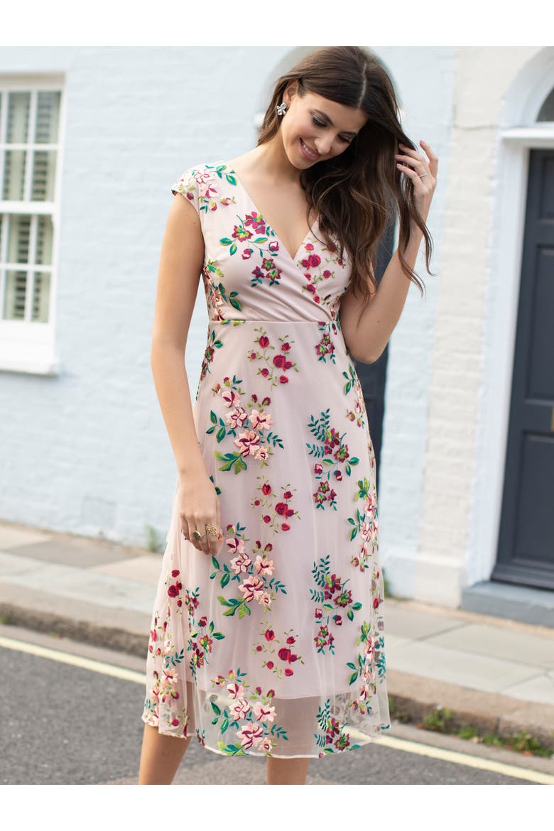 Grace Midi Dress, Alternate, color, Blushing Blooms