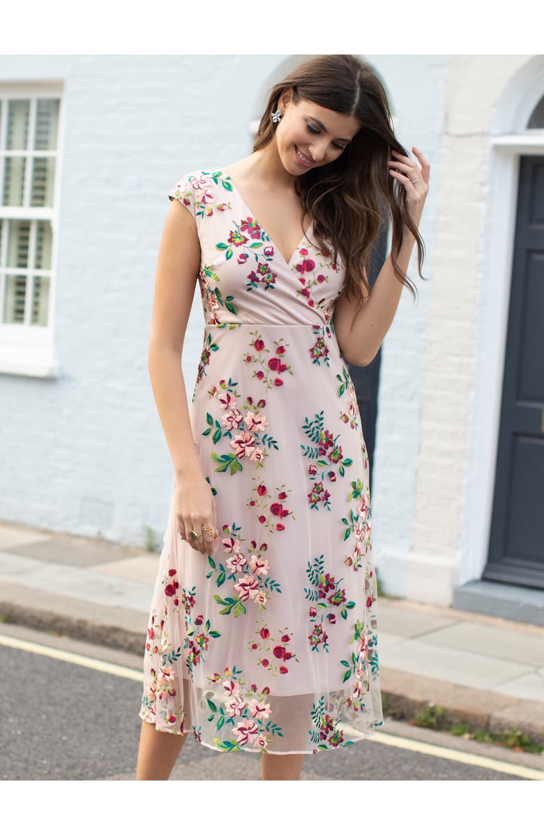Alie Street London Grace Midi Dress, Alternate, color, Blushing Blooms
