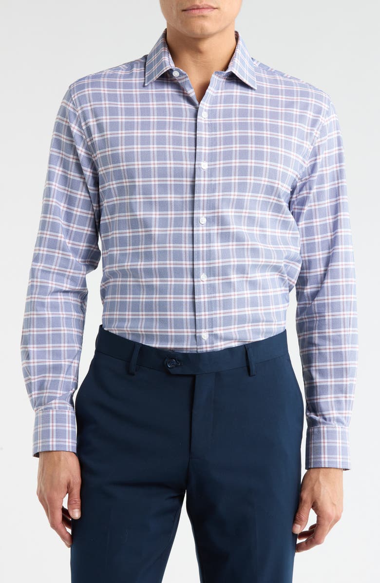 Tommy Hilfiger All Season Slim Fit Plaid Dress Shirt, Main, color, Cape Cod