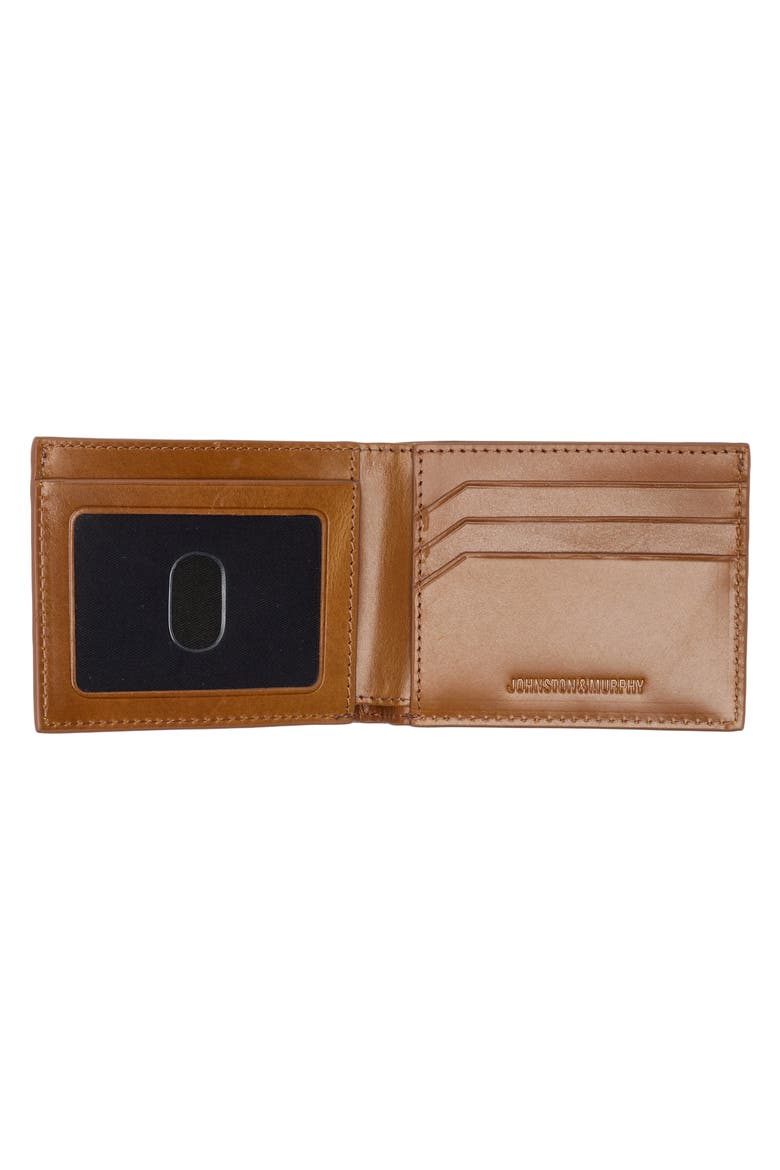 Double Stitch Leather Bifold Wallet, Alternate, color, TAN