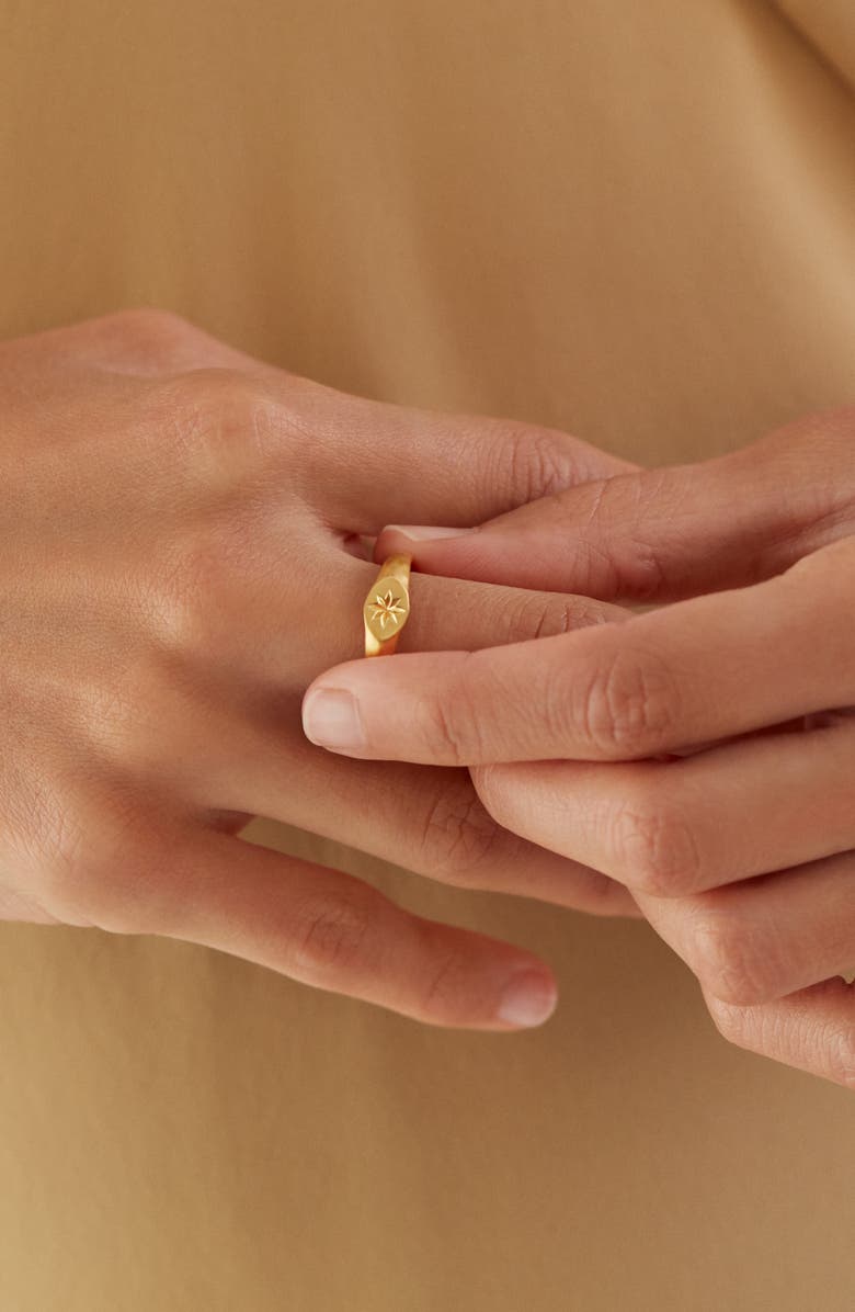 Monica Vinader Guiding Star Signet Ring, Alternate, color, 18Ct Gold Vermeil On Silver