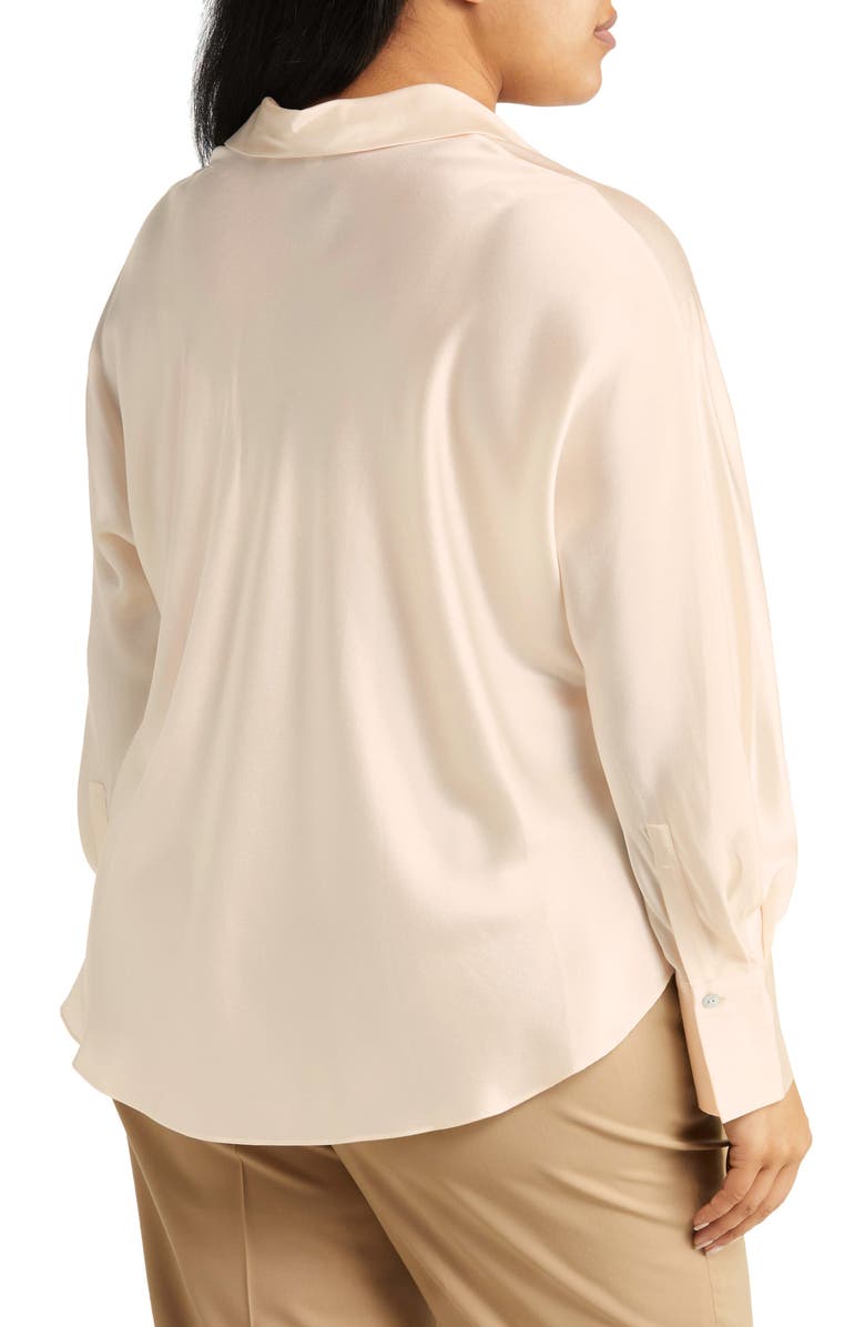 Vince Fitted Silk Button-Up Blouse, Alternate, color, 