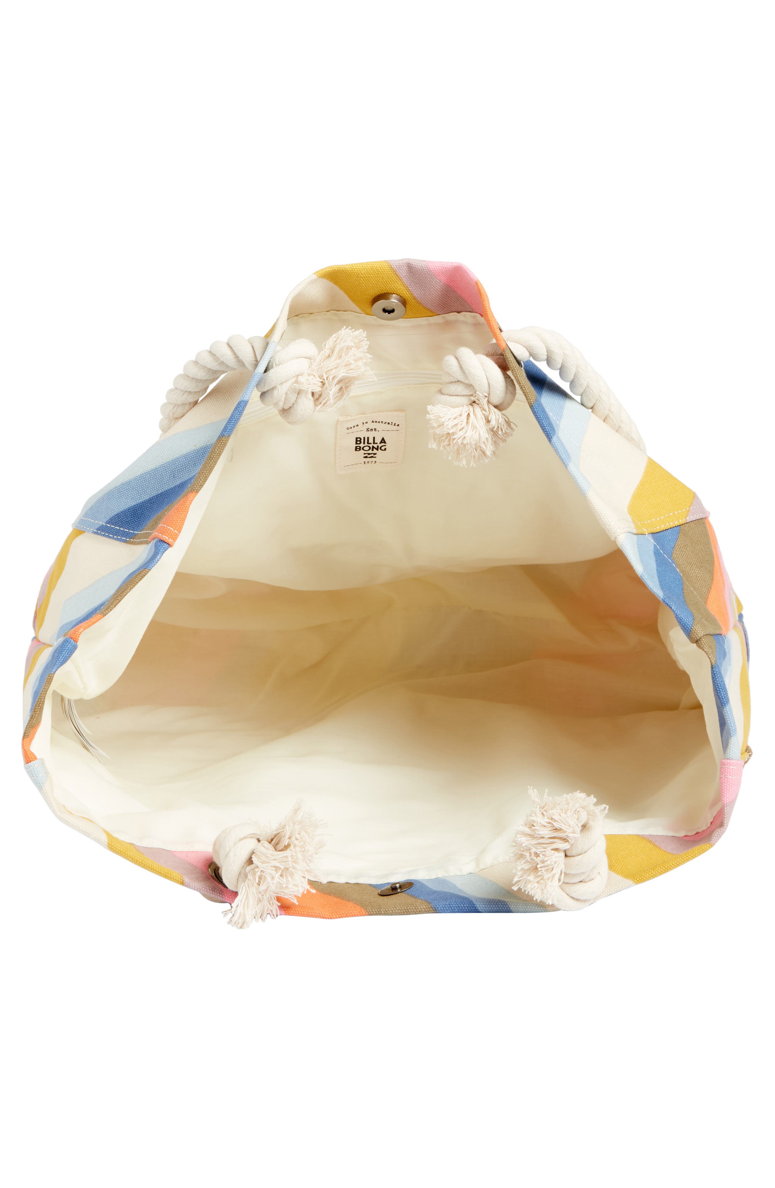 Billabong Sea Ya Stripe Canvas Beach Tote, Alternate, color, 