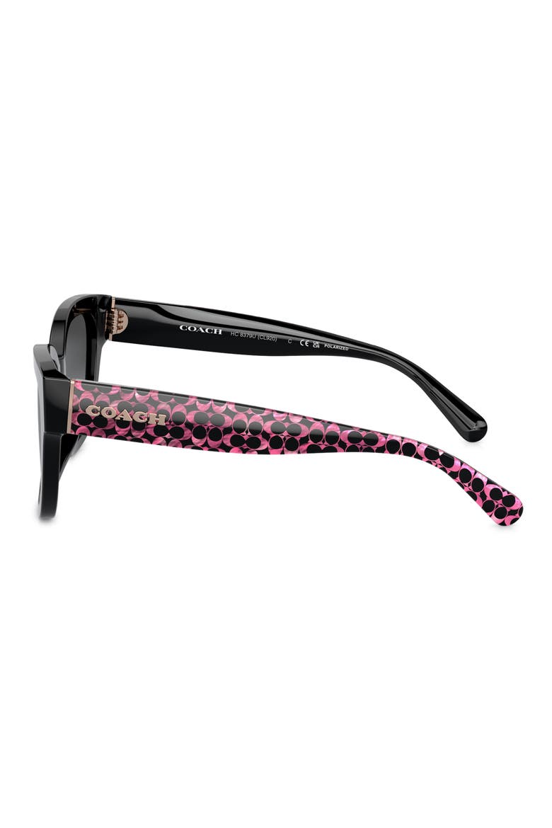 54mm Gradient Polarized Butterfly Sunglasses, Alternate, color, BLACK