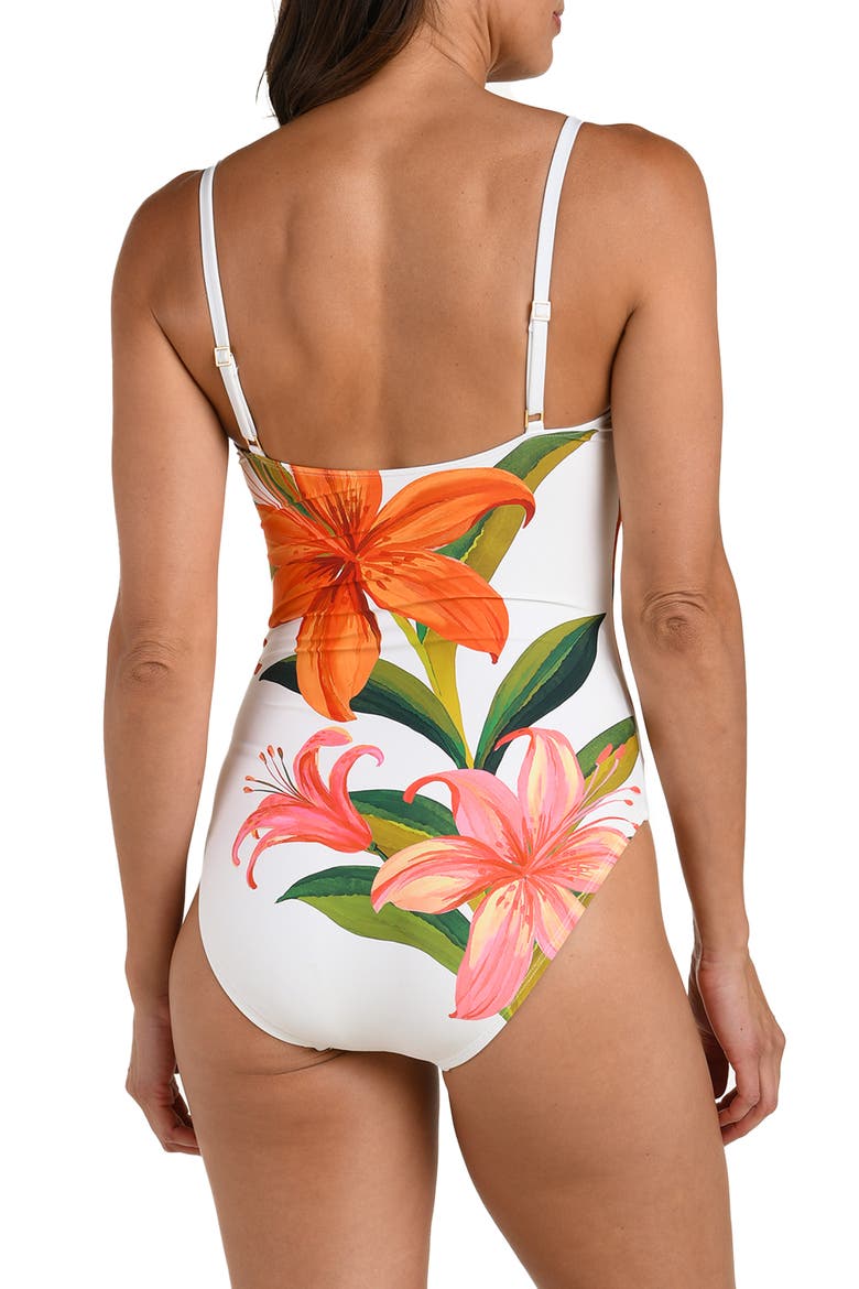 Jungle Blossoms One-Piece Swimsuit, Alternate, color, ORANGE MULTI