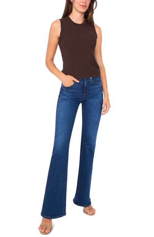 Halogen ® Cable Stitch Cotton Sweater Tank In Brown