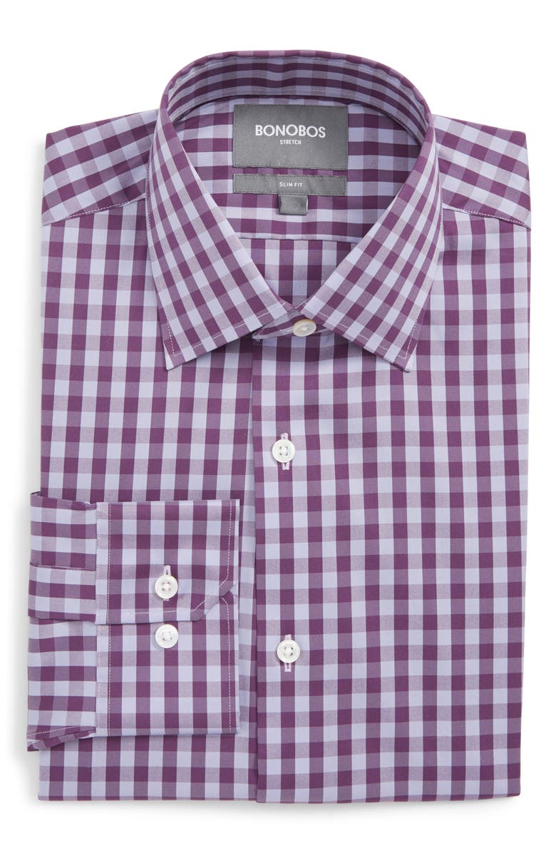 Bonobos Port Grand Slim Fit Stretch Check Dress Shirt, Main, color,