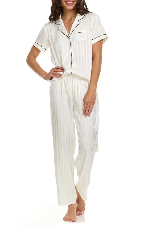 Angela Jacquard Stripe Long Pajamas
