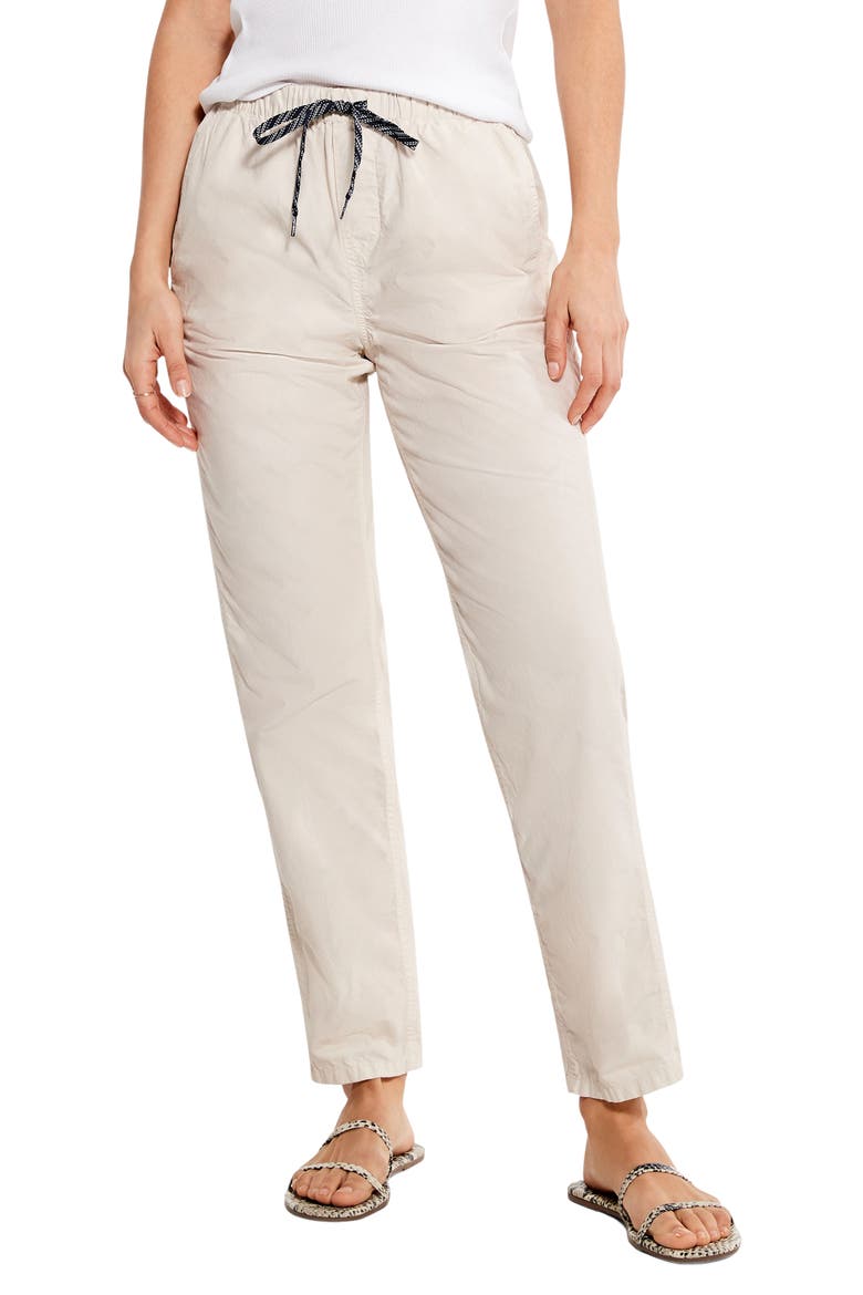Relaxed Cotton Poplin Drawstring Pants, Main, color, COBBLESTONE