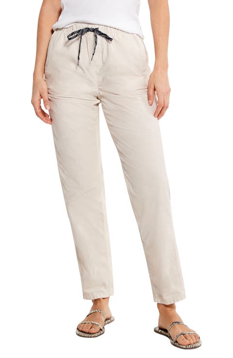 Relaxed Cotton Poplin Drawstring Pants