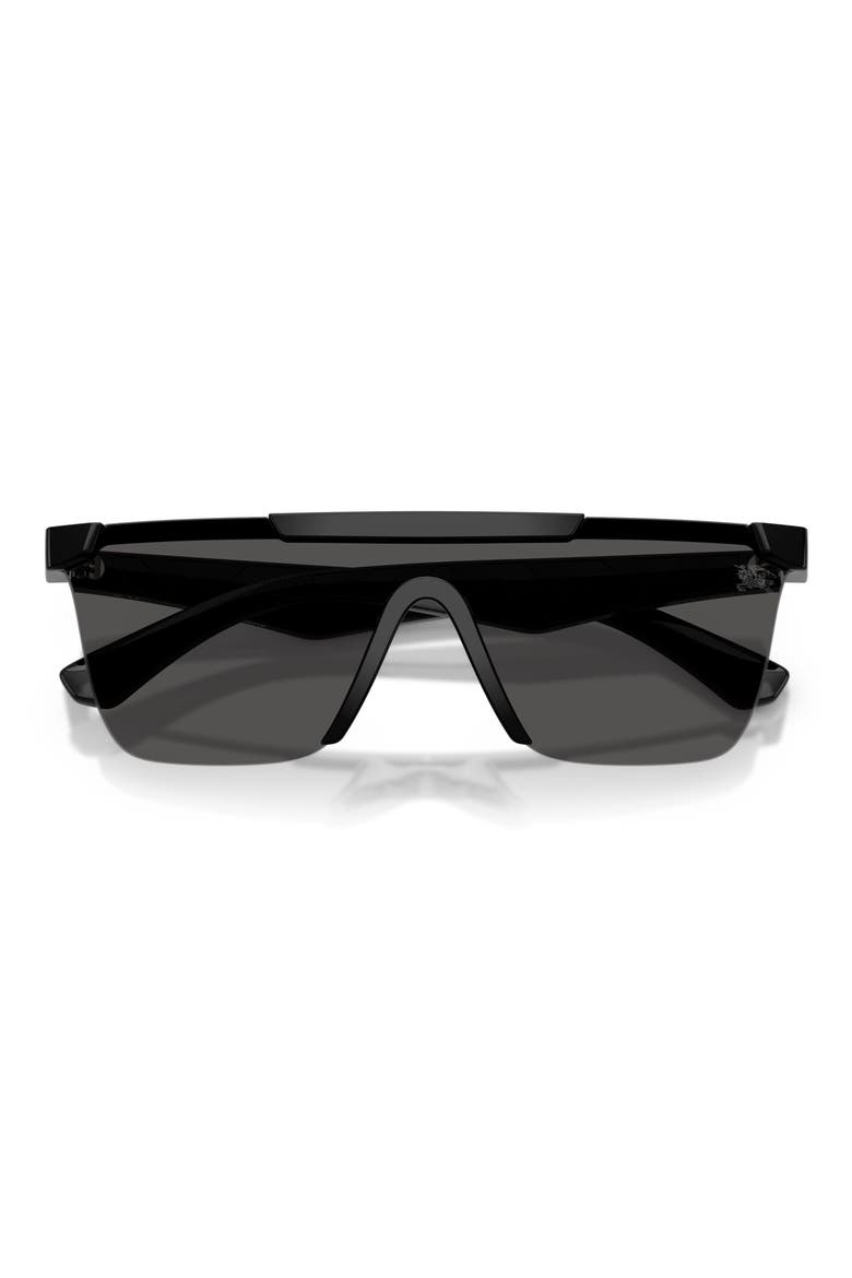 141mm Rectangular Shield Sunglasses, Alternate, color, BLACK / DARK GREY