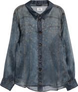 Haikure Maya Trompe l'Oeil Silk Organza Button-Up Shirt