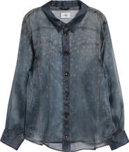 Haikure Maya Trompe l'Oeil Silk Organza Button-Up Shirt