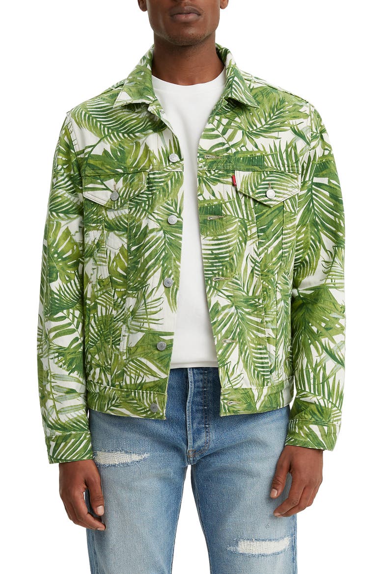 Levi's® Premium Men's Vintage Fit Tropical Print Trucker Jacket, Main, color, TROPICAL FERN TRUCKER