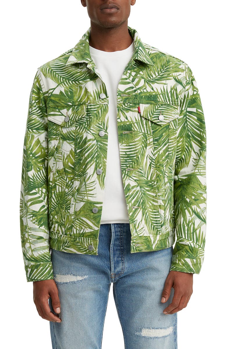 LEVIS PREMIUM Levi's<sup>®</sup> Premium Men's Vintage Fit Tropical Print Trucker Jacket, Main, color,