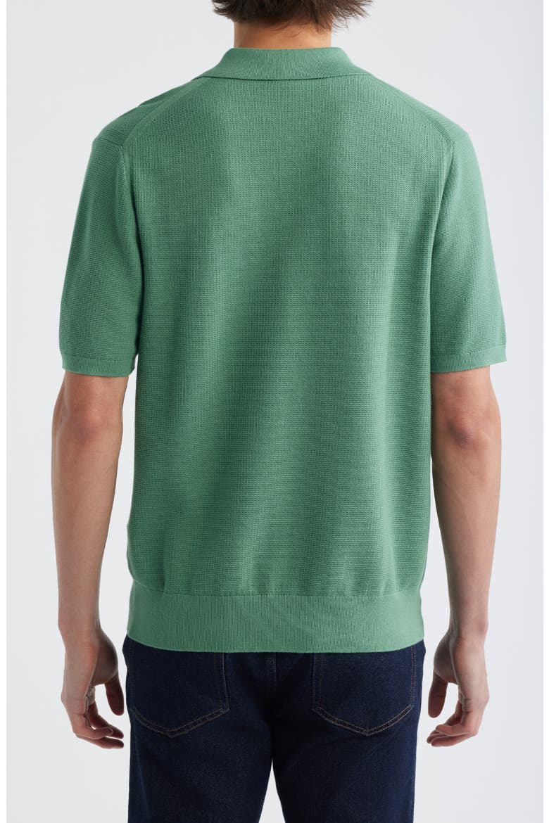 Short Sleeve Organic Cotton Polo Sweater, Alternate, color, EMERALD GREEN