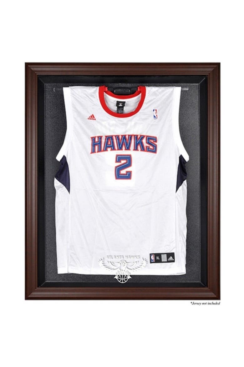 Atlanta Hawks Brown Framed Hardwood Classics Logo 2007 - 2015 Jersey Display Case, Main, color, Brown