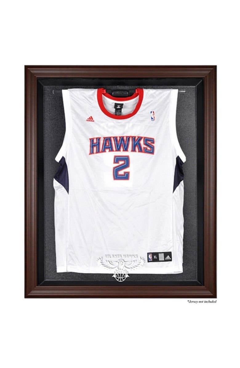 FANATICS AUTHENTIC Atlanta Hawks Brown Framed Hardwood Classics Logo 2007 - 2015 Jersey Display Case, Main, color, 