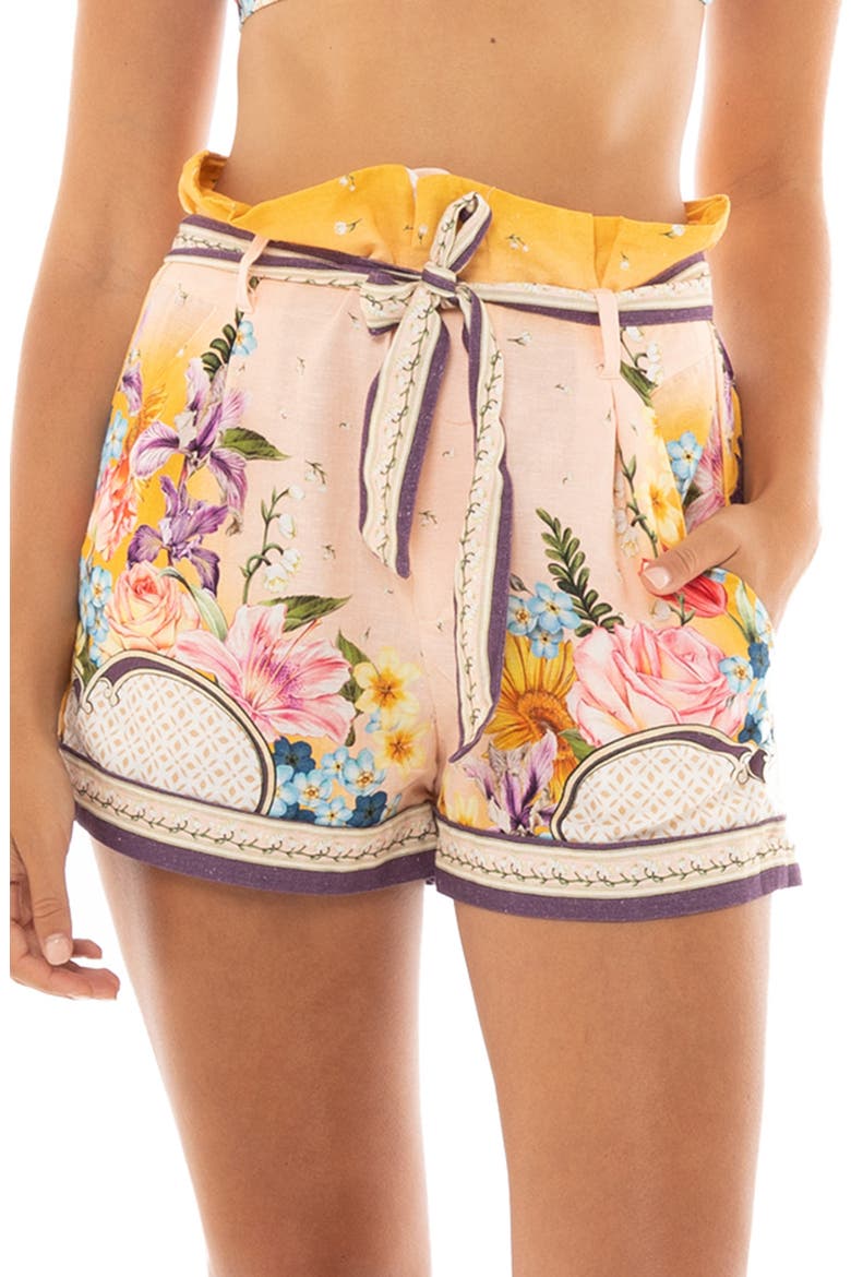 Adisson Dreamin Cotton & Linen Blend Cover-Up Shorts, Main, color, MULTICOLOR