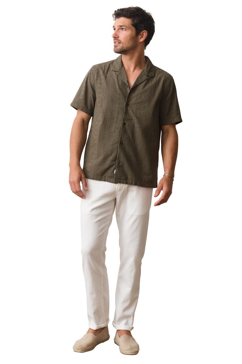 Saturday Flat Front Hemp Blend Chinos, Alternate, color, WHITE