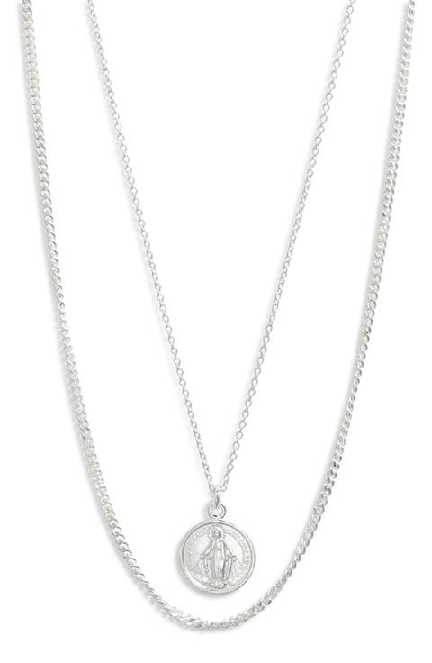 Virgin Mary Layered Pendant Necklace