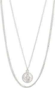 Argento Vivo Sterling Silver Virgin Mary Layered Pendant Necklace